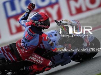 Marc Marquez (93) of Spain and Gresini Racing Moto GP Ducati during the free practice of the Motul Solidarity Grand Prix of Barcelona at Ric...