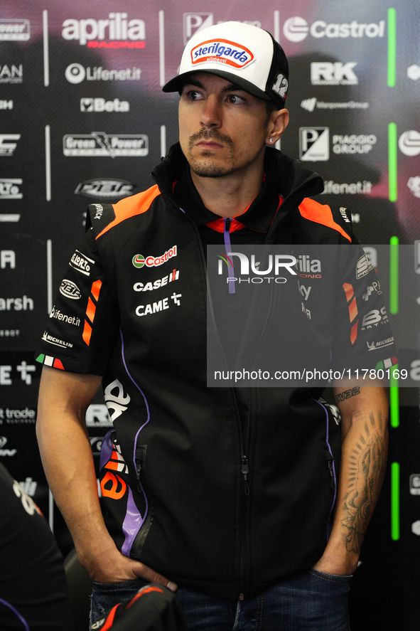 Maverick Vinales (12) of Spain and Aprilia Racing during the free practice of the Motul Solidarity Grand Prix of Barcelona at Ricardo Tormo...