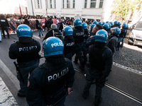 In Rome, Italy, on November 15, 2024, students participate in a demonstration against Giorgia Meloni and the government, calling for an end...