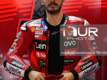 Francesco Pecco Bagnaia (1) of Italy and Ducati Lenovo Team during the free practice of the Motul Solidarity Grand Prix of Barcelona at Rica...