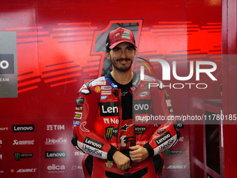 Francesco Pecco Bagnaia (1) of Italy and Ducati Lenovo Team during the free practice of the Motul Solidarity Grand Prix of Barcelona at Rica...