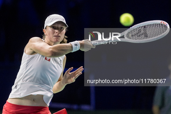 Iga Swiatek  during Billie Jean King Cup Finals match Spain vs Poland in Malaga Spain on 15 November 2024. 