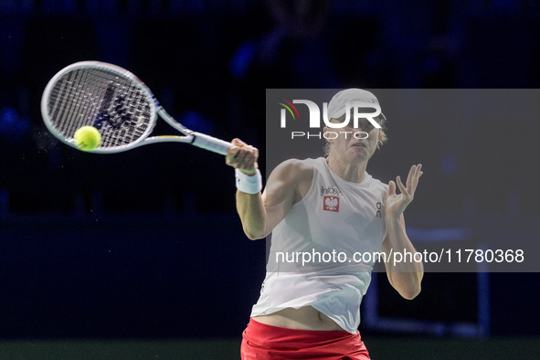 Iga Swiatek  during Billie Jean King Cup Finals match Spain vs Poland in Malaga Spain on 15 November 2024. 