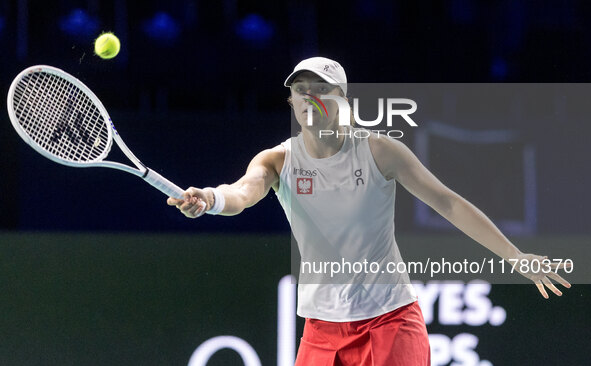 Iga Swiatek  during Billie Jean King Cup Finals match Spain vs Poland in Malaga Spain on 15 November 2024. 