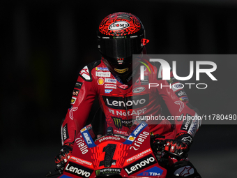 Francesco Pecco Bagnaia (1) of Italy and Ducati Lenovo Team during the free practice of the Motul Solidarity Grand Prix of Barcelona at Rica...