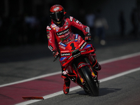 Francesco Pecco Bagnaia (1) of Italy and Ducati Lenovo Team during the free practice of the Motul Solidarity Grand Prix of Barcelona at Rica...