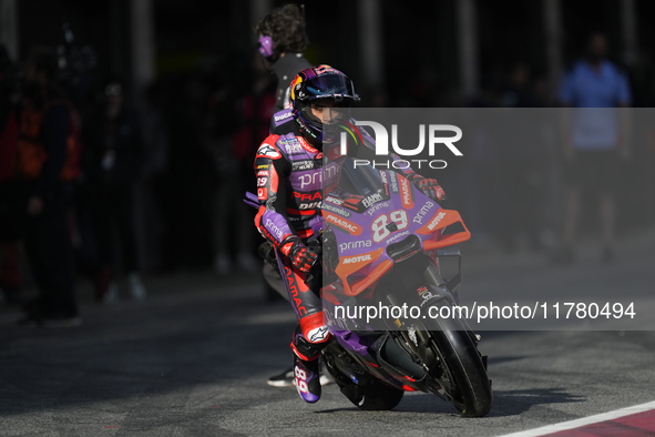 Jorge Martin (89) of Spain and Prima Pramac Racing Ducati during the free practice of the Motul Solidarity Grand Prix of Barcelona at Ricard...