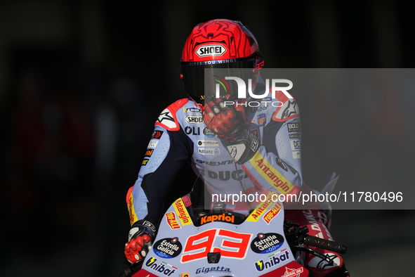 Marc Marquez (93) of Spain and Gresini Racing Moto GP Ducati during the free practice of the Motul Solidarity Grand Prix of Barcelona at Ric...