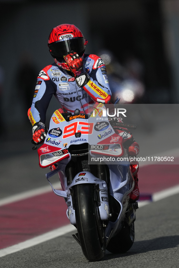 Marc Marquez (93) of Spain and Gresini Racing Moto GP Ducati during the free practice of the Motul Solidarity Grand Prix of Barcelona at Ric...