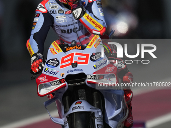 Marc Marquez (93) of Spain and Gresini Racing Moto GP Ducati during the free practice of the Motul Solidarity Grand Prix of Barcelona at Ric...