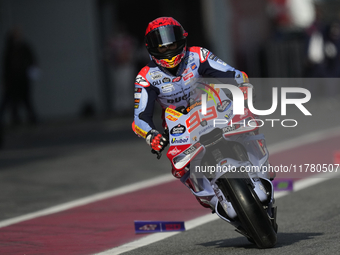 Marc Marquez (93) of Spain and Gresini Racing Moto GP Ducati during the free practice of the Motul Solidarity Grand Prix of Barcelona at Ric...