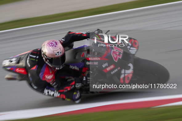 Aleix Espargaro (41) of Spain and Aprilia Racing during the free practice of the Motul Solidarity Grand Prix of Barcelona at Ricardo Tormo C...