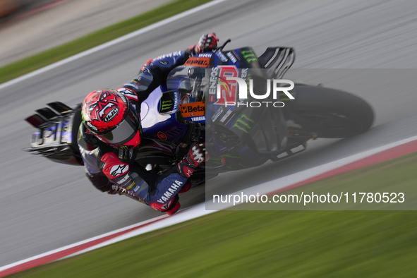 Fabio Quartararo (20) of France and Monster Energy Yamaha Moto GP during the free practice of the Motul Solidarity Grand Prix of Barcelona a...