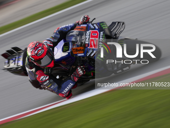 Fabio Quartararo (20) of France and Monster Energy Yamaha Moto GP during the free practice of the Motul Solidarity Grand Prix of Barcelona a...