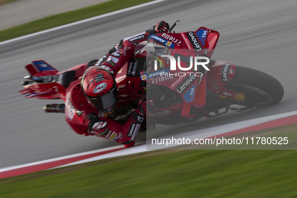 Francesco Pecco Bagnaia (1) of Italy and Ducati Lenovo Team during the free practice of the Motul Solidarity Grand Prix of Barcelona at Rica...