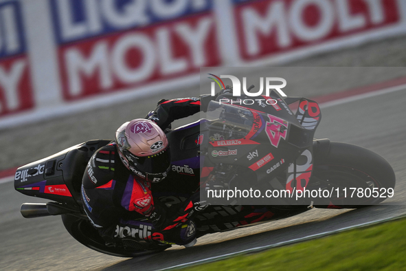 Aleix Espargaro (41) of Spain and Aprilia Racing during the free practice of the Motul Solidarity Grand Prix of Barcelona at Ricardo Tormo C...