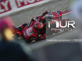 Francesco Pecco Bagnaia (1) of Italy and Ducati Lenovo Team during the free practice of the Motul Solidarity Grand Prix of Barcelona at Rica...