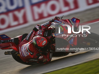 Francesco Pecco Bagnaia (1) of Italy and Ducati Lenovo Team during the free practice of the Motul Solidarity Grand Prix of Barcelona at Rica...