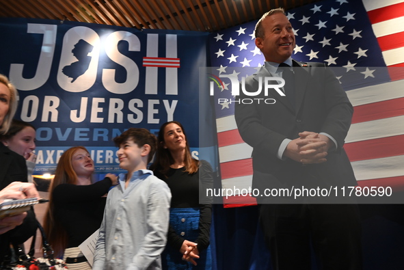 Congressman Josh Gottheimer of New Jersey announces his run for Governor at Runway Diner in South Hackensack, New Jersey, United States, on...