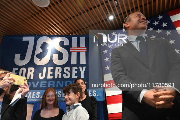 Congressman Josh Gottheimer of New Jersey announces his run for Governor at Runway Diner in South Hackensack, New Jersey, United States, on...