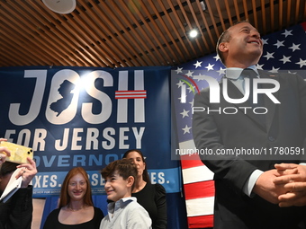 Congressman Josh Gottheimer of New Jersey announces his run for Governor at Runway Diner in South Hackensack, New Jersey, United States, on...