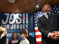 Congressman Josh Gottheimer of New Jersey announces his run for Governor at Runway Diner in South Hackensack, New Jersey, United States, on...