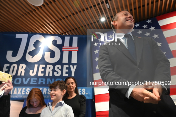 Congressman Josh Gottheimer of New Jersey announces his run for Governor at Runway Diner in South Hackensack, New Jersey, United States, on...