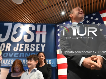 Congressman Josh Gottheimer of New Jersey announces his run for Governor at Runway Diner in South Hackensack, New Jersey, United States, on...