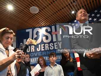 Congressman Josh Gottheimer of New Jersey announces his run for Governor at Runway Diner in South Hackensack, New Jersey, United States, on...