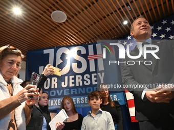 Congressman Josh Gottheimer of New Jersey announces his run for Governor at Runway Diner in South Hackensack, New Jersey, United States, on...