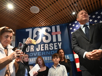 Congressman Josh Gottheimer of New Jersey announces his run for Governor at Runway Diner in South Hackensack, New Jersey, United States, on...