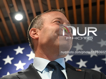 Congressman Josh Gottheimer of New Jersey announces his run for Governor at Runway Diner in South Hackensack, New Jersey, United States, on...