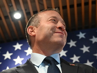 Congressman Josh Gottheimer of New Jersey announces his run for Governor at Runway Diner in South Hackensack, New Jersey, United States, on...