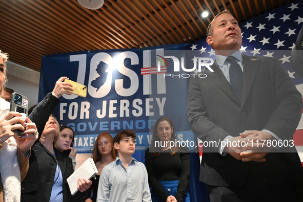 Congressman Josh Gottheimer of New Jersey announces his run for Governor at Runway Diner in South Hackensack, New Jersey, United States, on...