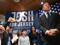 Congressman Josh Gottheimer of New Jersey announces his run for Governor at Runway Diner in South Hackensack, New Jersey, United States, on...