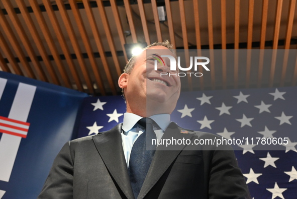 Congressman Josh Gottheimer of New Jersey announces his run for Governor at Runway Diner in South Hackensack, New Jersey, United States, on...