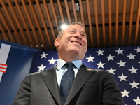 Congressman Josh Gottheimer of New Jersey announces his run for Governor at Runway Diner in South Hackensack, New Jersey, United States, on...