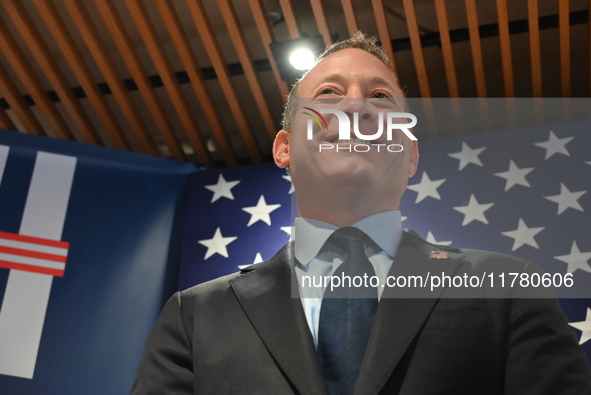 Congressman Josh Gottheimer of New Jersey announces his run for Governor at Runway Diner in South Hackensack, New Jersey, United States, on...