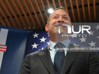 Congressman Josh Gottheimer of New Jersey announces his run for Governor at Runway Diner in South Hackensack, New Jersey, United States, on...