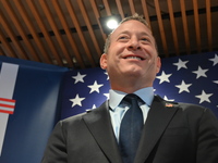 Congressman Josh Gottheimer of New Jersey announces his run for Governor at Runway Diner in South Hackensack, New Jersey, United States, on...