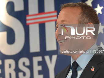 Congressman Josh Gottheimer of New Jersey announces his run for Governor at Runway Diner in South Hackensack, New Jersey, United States, on...