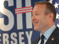 Congressman Josh Gottheimer of New Jersey announces his run for Governor at Runway Diner in South Hackensack, New Jersey, United States, on...