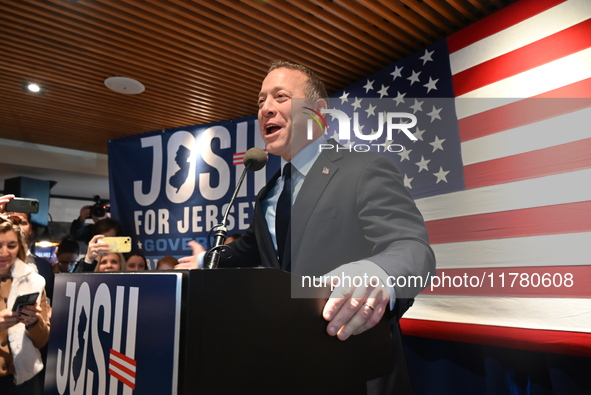 Congressman Josh Gottheimer of New Jersey announces his run for Governor at Runway Diner in South Hackensack, New Jersey, United States, on...