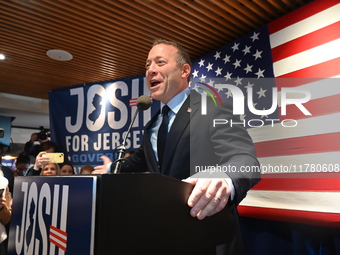 Congressman Josh Gottheimer of New Jersey announces his run for Governor at Runway Diner in South Hackensack, New Jersey, United States, on...