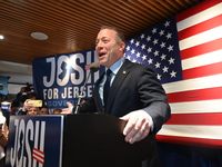 Congressman Josh Gottheimer of New Jersey announces his run for Governor at Runway Diner in South Hackensack, New Jersey, United States, on...