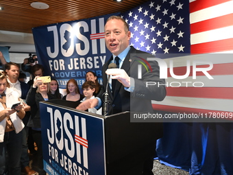 Congressman Josh Gottheimer of New Jersey announces his run for Governor at Runway Diner in South Hackensack, New Jersey, United States, on...