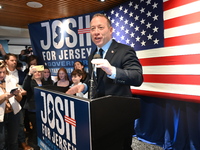 Congressman Josh Gottheimer of New Jersey announces his run for Governor at Runway Diner in South Hackensack, New Jersey, United States, on...