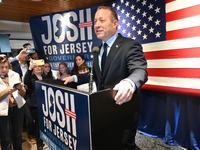 Congressman Josh Gottheimer of New Jersey announces his run for Governor at Runway Diner in South Hackensack, New Jersey, United States, on...