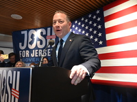 Congressman Josh Gottheimer of New Jersey announces his run for Governor at Runway Diner in South Hackensack, New Jersey, United States, on...