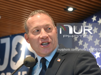 Congressman Josh Gottheimer of New Jersey announces his run for Governor at Runway Diner in South Hackensack, New Jersey, United States, on...